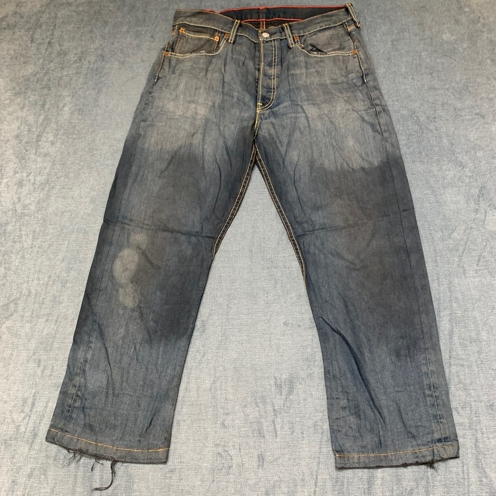 Levi's Jeans Mens 32W Blue Denim Medium Wash 5-Pockets Button Fly Streetwear